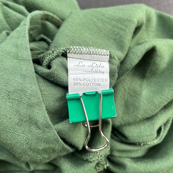 LA LIDA OLIVE GREEN XL JUMPER ZIPPER BACK POCKETS ONE PIECE JUMPER NWT - Picture 10 of 12